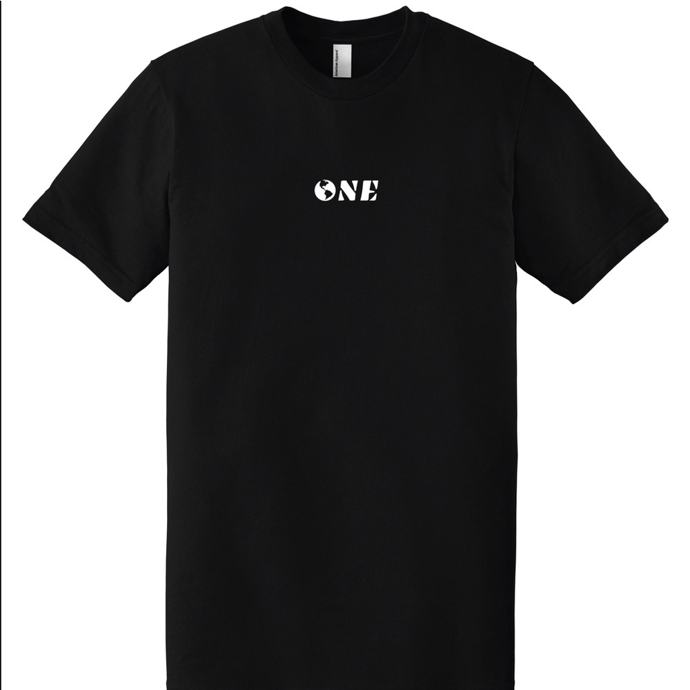 ONE Black embroidered logo tee